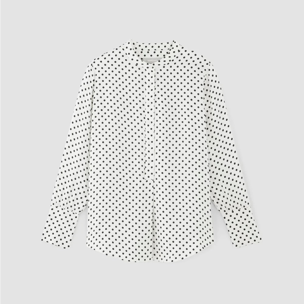 Everlane Black and White Polka Dot Blouse